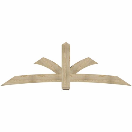 Ekena Millwork Davenport Rough Sawn Timber Gable Bracket, Douglas Fir, 96"W x 32"H x 6"D x 6"F, 8/12 Pitch GBW096X32X0606DAV00RDF